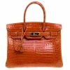 Hermes Fauve Porosus Crocodile Gold Hardware Birkin 30 Bag For Women