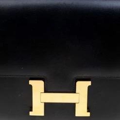 Hermes Black Box Calf Leather Gold Hardware Constance 23 Bag For Women -Deals Hermes Store luxury women hermes used handbags p99039 005