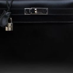 Hermes Black Box Calf Leather Palladium Hardware Kelly Sellier 28 Bag For Women -Deals Hermes Store luxury women hermes used handbags p99491 005