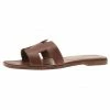Hermes Brown Leather Oran Box Sandals Size 39 For Women -Deals Hermes Store luxury women hermes used shoes p11399 001