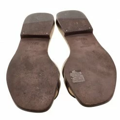 Hermes Dark Brown Leather Oran Box Sandals Size 38 For Women -Deals Hermes Store luxury women hermes used shoes p125925 006