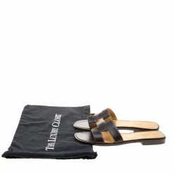 Hermes Dark Brown Leather Oran Box Sandals Size 38 For Women -Deals Hermes Store luxury women hermes used shoes p125925 008