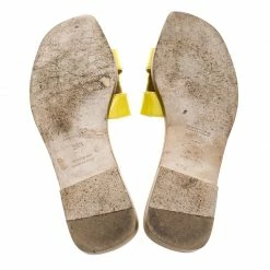 Hermes Yellow Patent Oran Box Sandals Size 38.5 For Women -Deals Hermes Store luxury women hermes used shoes p130685 006