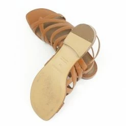 Hermes Brown Leather Marine Strappy Flat Sandals Size 39 For Women -Deals Hermes Store luxury women hermes used shoes p133071 0006