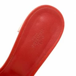 Hermes Orange Leather Oasis Slides Size 38.5 For Women -Deals Hermes Store luxury women hermes used shoes p136143 007