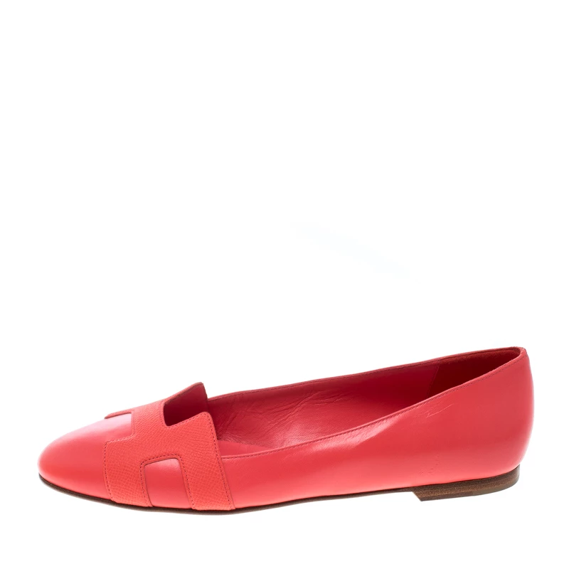 Hermes Sorbet Leather Nice Ballet Flats Size 38.5 For Women 4 Hermes Sorbet Leather Nice Ballet Flats Size 38.5 For Women - Image 2