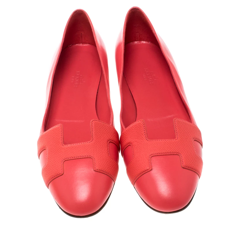 Hermes Sorbet Leather Nice Ballet Flats Size 38.5 For Women 5 Hermes Sorbet Leather Nice Ballet Flats Size 38.5 For Women - Image 3