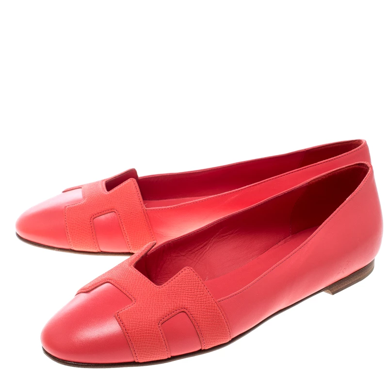 Hermes Sorbet Leather Nice Ballet Flats Size 38.5 For Women 6 Hermes Sorbet Leather Nice Ballet Flats Size 38.5 For Women - Image 4