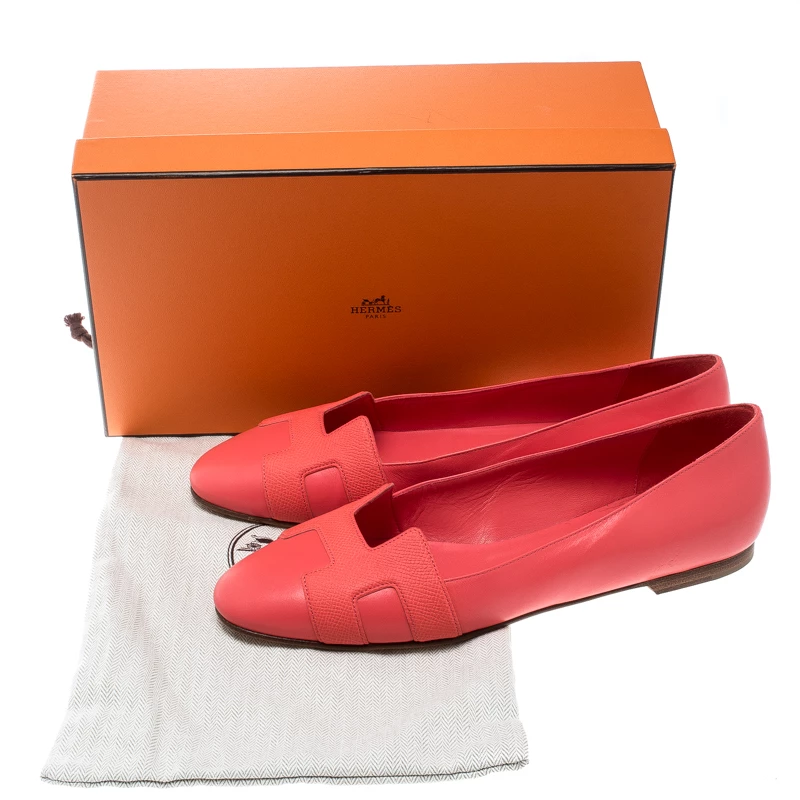 Hermes Sorbet Leather Nice Ballet Flats Size 38.5 For Women 10 Hermes Sorbet Leather Nice Ballet Flats Size 38.5 For Women - Image 8