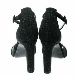 Hermes Black Embellished Satin Krystal Ankle Strap Sandals Size 39 For Women -Deals Hermes Store luxury women hermes used shoes p171317 005