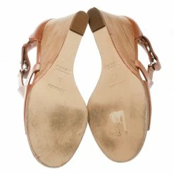 Hermes Brown Leather Merryl Wedge Sandals Size 38 For Women -Deals Hermes Store luxury women hermes used shoes p176792 001