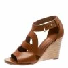 Hermes Brown Leather Merryl Wedge Sandals Size 38 For Women 2 Hermes Brown Leather Merryl Wedge Sandals Size 38 For Women -Deals Hermes Store luxury women hermes used shoes p176792 003