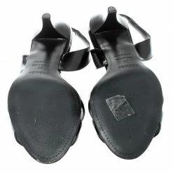 Hermes Black Patent Leather Ottomane Slingback Sandals Size 37 For Women -Deals Hermes Store luxury women hermes used shoes p194925 001
