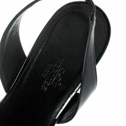 Hermes Black Patent Leather Ottomane Slingback Sandals Size 37 For Women -Deals Hermes Store luxury women hermes used shoes p194925 004