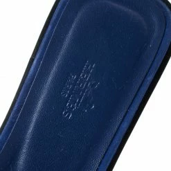 Hermes Blue/Black Crystal Embellished Suede Oran Sandals Size 39 For Women -Deals Hermes Store luxury women hermes used shoes p196914 004