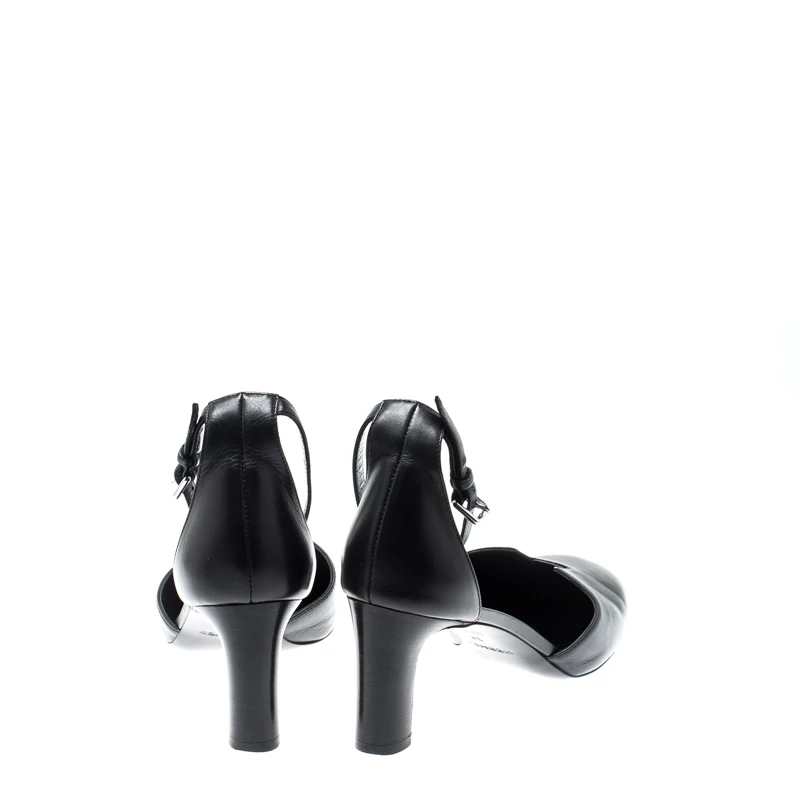 Hermes Black Leather Lady 70 Ankle Strap Sandals Size 38 For Women 7 Hermes Black Leather Lady 70 Ankle Strap Sandals Size 38 For Women - Image 5