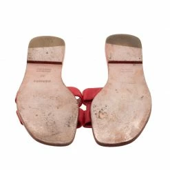 Hermes Red Leather Oran Slide Size 35 For Women -Deals Hermes Store luxury women hermes used shoes p210136 001