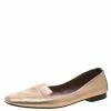 Hermes Metallic Gold Leather Smoking Slippers Size 38.5 For Women -Deals Hermes Store luxury women hermes used shoes p211025 006