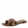 Hermes Brown Leather Oran Sandals Size 39 For Women 2 Hermes Brown Leather Oran Sandals Size 39 For Women -Deals Hermes Store luxury women hermes used shoes p211809 003