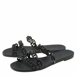 Hermes Black Rubber Nude Slip On Slides Size 37 For Women -Deals Hermes Store luxury women hermes used shoes p217454 007