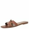 Hermes Brown Leather Oran Slip On Slides Size 41 For Women -Deals Hermes Store luxury women hermes used shoes p217668 007