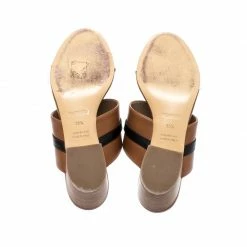 Hermes Tricolor Leather Ovation Slide Sandals Size 38.5 For Women -Deals Hermes Store luxury women hermes used shoes p220379 002