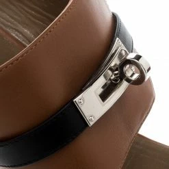 Hermes Tricolor Leather Ovation Slide Sandals Size 38.5 For Women -Deals Hermes Store luxury women hermes used shoes p220379 003