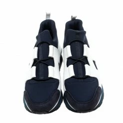 Hermes Navy Blue/White Fabric And Leather Player Sneakers Size 38 For Women -Deals Hermes Store luxury women hermes used shoes p223186 004