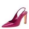 Hermes Pink Leather Slingback Pointed Toe Sandals Size 37 For Women