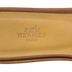 Hermes Brown Leather Oran Box Leather Sandals Size 37 For Women -Deals Hermes Store luxury women hermes used shoes p22817 009