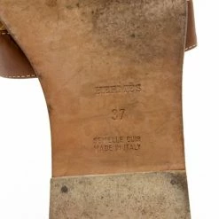 Hermes Brown Leather Oran Box Leather Sandals Size 37 For Women -Deals Hermes Store luxury women hermes used shoes p22817 010
