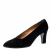 Hermes Black Suede Vintage Platform Pumps Size 40 For Women