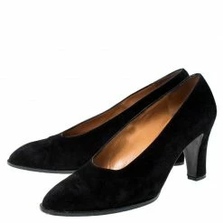 Hermes Black Suede Vintage Platform Pumps Size 40 For Women -Deals Hermes Store luxury women hermes used shoes p228223 008