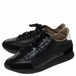 Hermes Black Leather And Suede Trail Sneakers Size 38.5 For Women -Deals Hermes Store luxury women hermes used shoes p237947 005