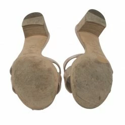 Hermes Metallic Bronze Leather Oasis Slide Sandals Size 39.5 For Women -Deals Hermes Store luxury women hermes used shoes p238175 1571417357 011