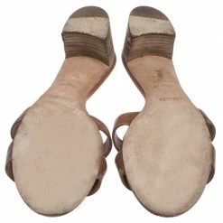 Hermes Brown Calf Leather Oasis Slide Sandals For Women -Deals Hermes Store luxury women hermes used shoes p238301 007