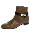 Hermes Brown Leather Neo Ankle Boots Size 38.5 For Women -Deals Hermes Store luxury women hermes used shoes p242528 006