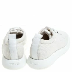 Hermes White Mesh Team Sneakers Size 38 For Women -Deals Hermes Store luxury women hermes used shoes p242529 003