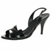 Hermes Black Patent Night Slingback Sandals Size 39 For Women