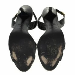 Hermes Black Patent Night Slingback Sandals Size 39 For Women -Deals Hermes Store luxury women hermes used shoes p24583 011