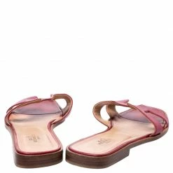 Hermes Red Leather Oran Flat Slides Size 38.5 For Women 14 Hermes Red Leather Oran Flat Slides Size 38.5 For Women -Deals Hermes Store luxury women hermes used shoes p248334 004