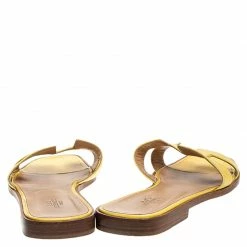 Hermes Yellow Leather Oran Slip On Slides Size 39 For Women -Deals Hermes Store luxury women hermes used shoes p250446 008