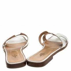 Hermes White Leather Oran Slide Sandals Size 39 For Women -Deals Hermes Store luxury women hermes used shoes p250496 001