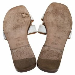 Hermes White Leather Oran Slide Sandals Size 39 For Women -Deals Hermes Store luxury women hermes used shoes p250496 002