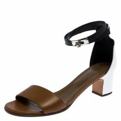 Hermes Tricolor Leather Manege Ankle Wrap Sandals Size 40.5 For Women