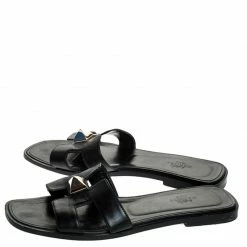 Hermes Black Leather Medor Pyramid Oran Flat Slides Size 36.5 For Women 13 Hermes Black Leather Medor Pyramid Oran Flat Slides Size 36.5 For Women -Deals Hermes Store luxury women hermes used shoes p251433 007