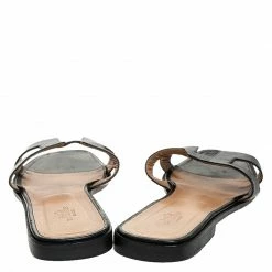 Hermes Black Leather Oran Flat Slides Size 42 For Women -Deals Hermes Store luxury women hermes used shoes p251680 008