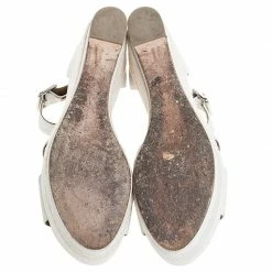 Hermes White Textured Leather Ilana Espadrille Wedge Sandals Size 39 For Women -Deals Hermes Store luxury women hermes used shoes p255665 001
