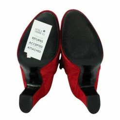 Hermes Red Suede Leather Joueuse Ankle Boots Size 35 For Women -Deals Hermes Store luxury women hermes used shoes p257765 002