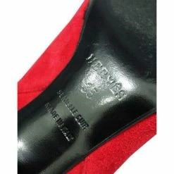 Hermes Red Suede Leather Joueuse Ankle Boots Size 35 For Women -Deals Hermes Store luxury women hermes used shoes p257765 007